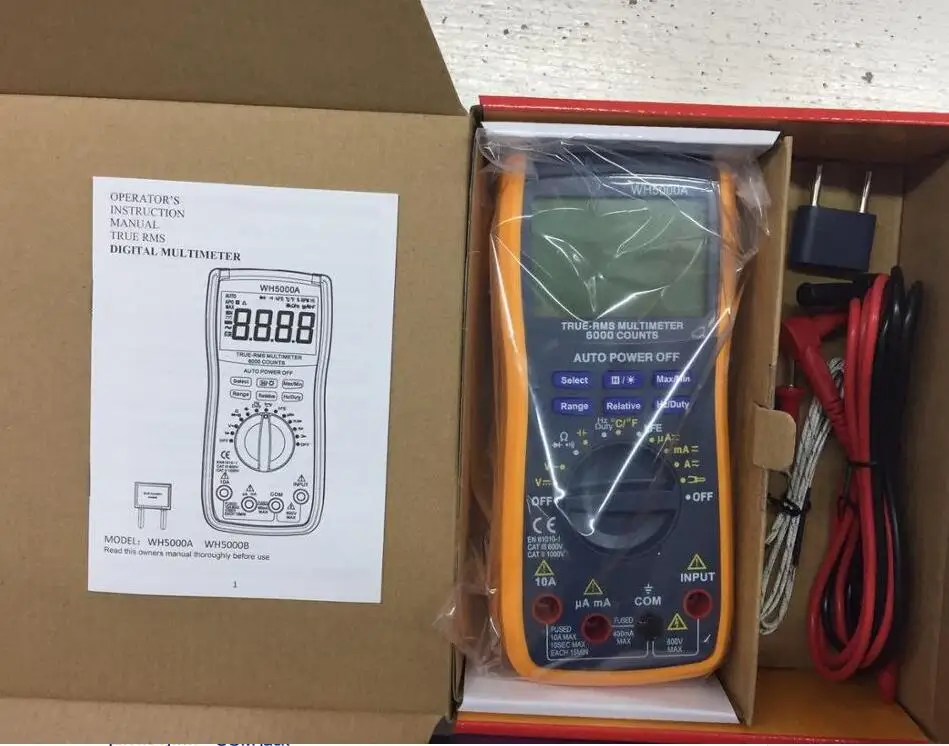 WH5000A Digital Multimeter 6000 Counts with USB Interface Auto Range with Backlight Magnet hang AC DC Ammeter Voltmeter Ohm