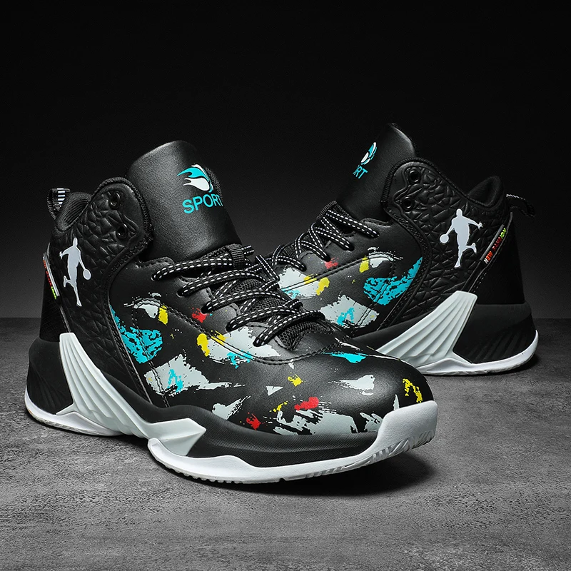 Весна и осень, новые баскетбольные обувные кроссовки мужская обувь с высоким берцем; Не скользящие износостойкие все-матч прилив