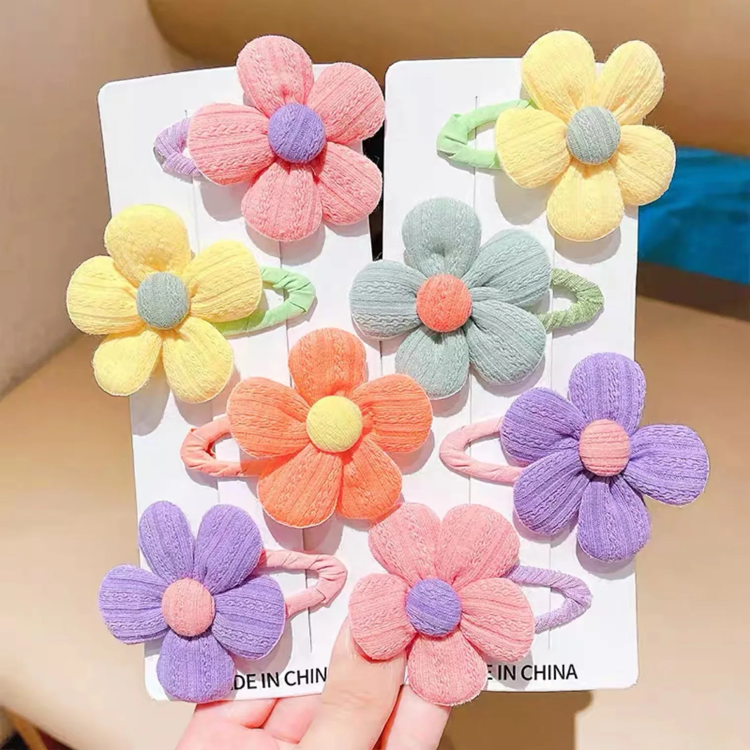 Детские красивые красочные тканевые головные уборы с цветами милая девушка принцесса модные заколки детские аксессуары для волос