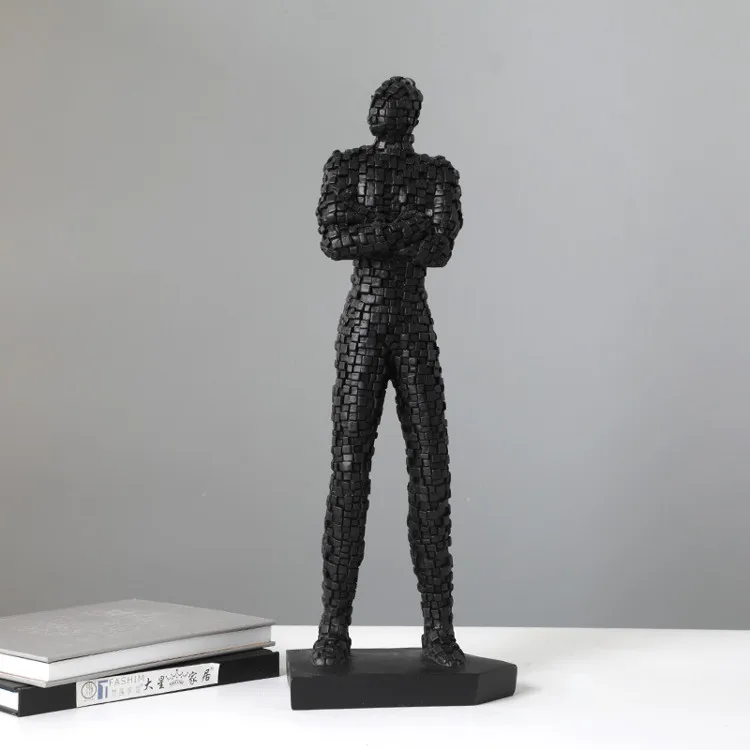 2022 New Design White Abstract Figure Sculpture Abstract Human Resin Mosaic Craft Home Decoration