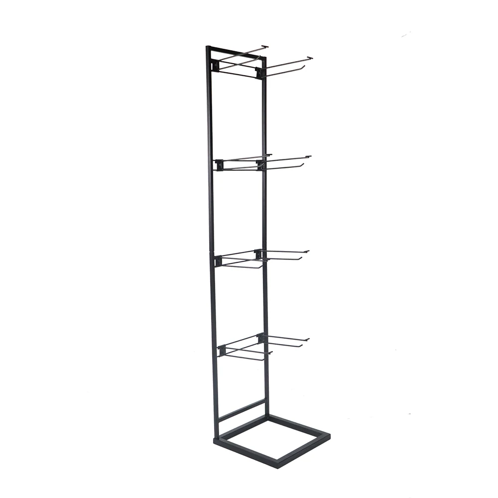 Sachet Display Racks Free Standing Retail Snack Bag Hanging Display Stand with Hooks 4 Layers