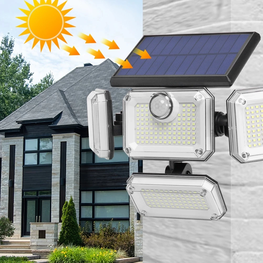 333LED Solar Lamp Outdoor Motion Sensor Human Induction Adjustable Head IP65 Waterproof Multipurpose Solar Power Wall Lights