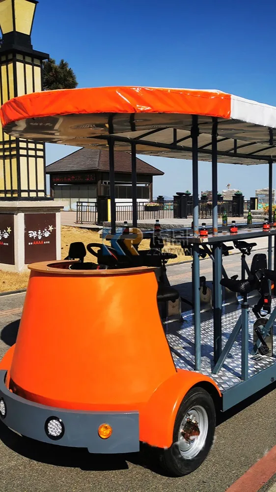 Luxury Electric Beer Bike with 13 Seats Mobile Bar Sightseeing OEM
