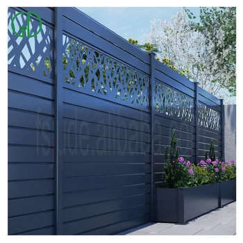 GD DIY easy install laser cut metal garden privacy fence panels newly design cloture de jardin en aluminium pool fencing