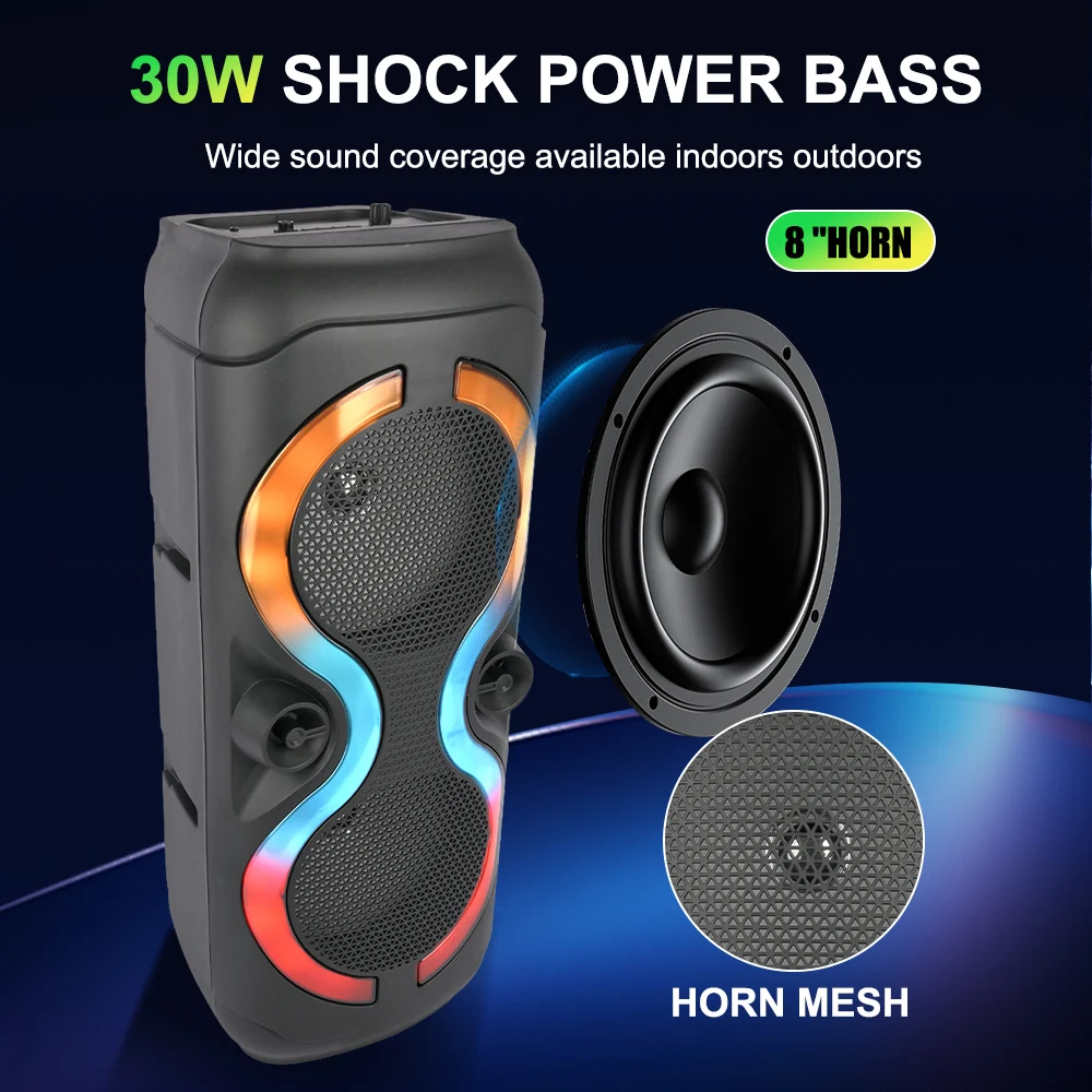 SING-E ZQS8230 Dual 8 Inch BT Speaker - Great Sound & Control