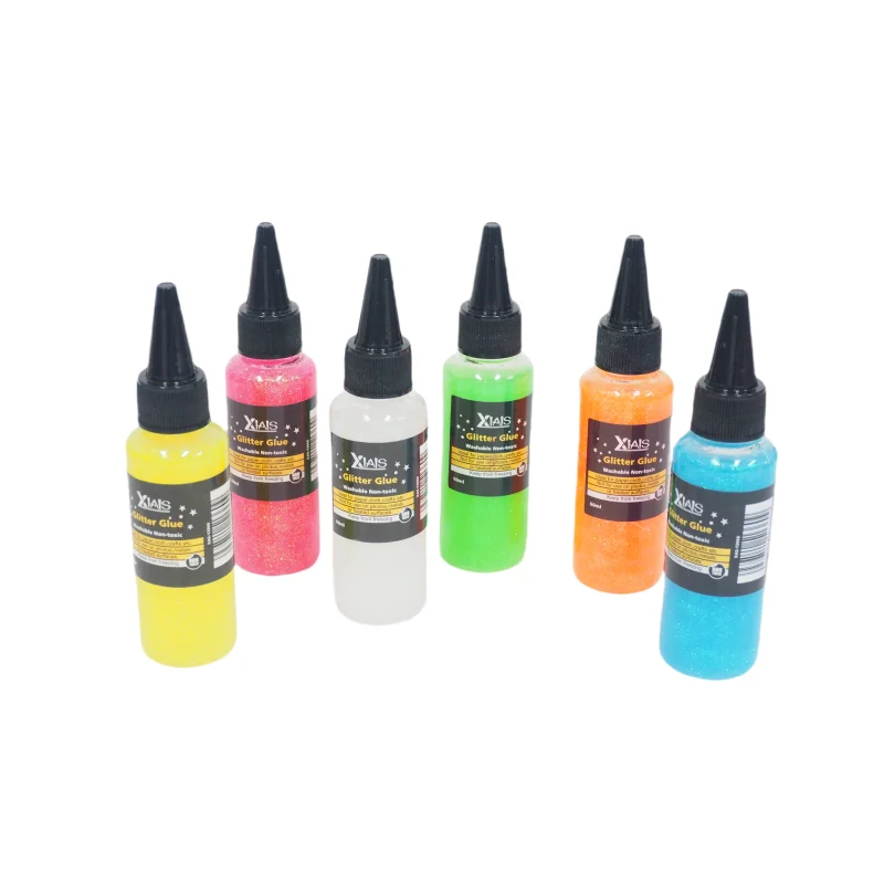 Xiais 60ml Creative Handmade DIY Liquid Glitter Glue Unique Fine