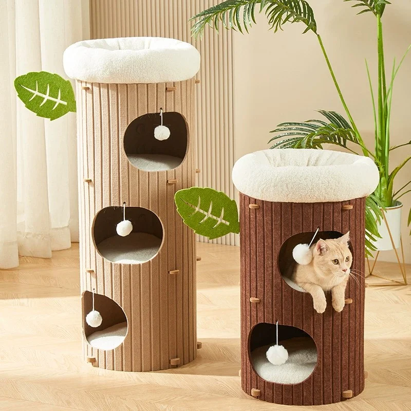 Wholesale Modern and Classic Cat Scratching House Two or Three Layer Tree Hole Design Sustainable Tunnel