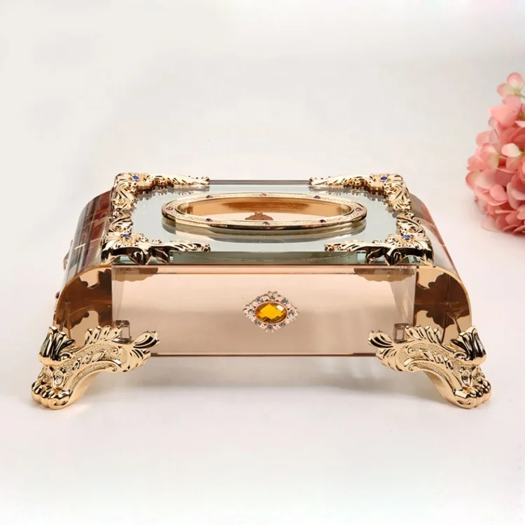 High Quality European Luxury Diamond Crystal Tissue Box Home Decoration