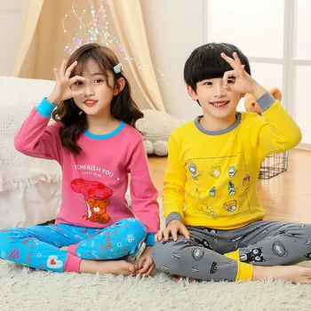 2-15 years girls and boys cloth sets pajamas children's boutique wholesale cotton kids sleepwear