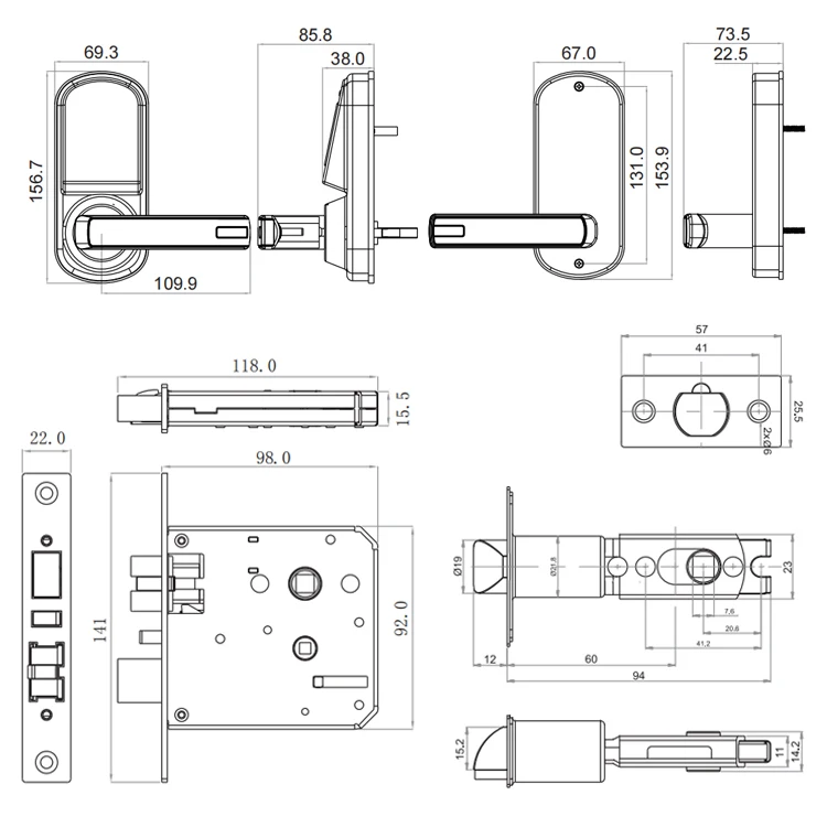 Locstar High Security Small Keyless Door Lock Electronic Hotel Room Door Lock