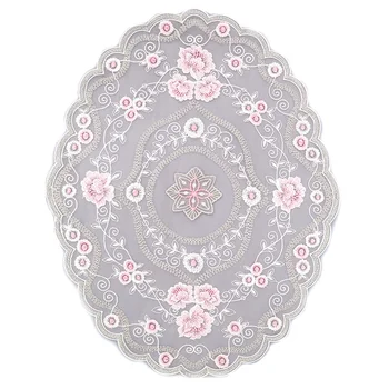 Oval large lace patch 28cm suitable for bedding and duvet cover decoration 3d flower lace and Embroidered dining mat