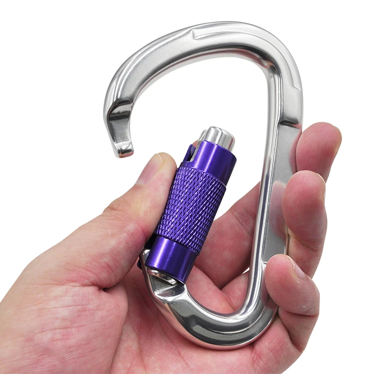 
 Оптовая продажа, 25KN наружные алюминиевые карабиновые крючки с логотипом на заказ  