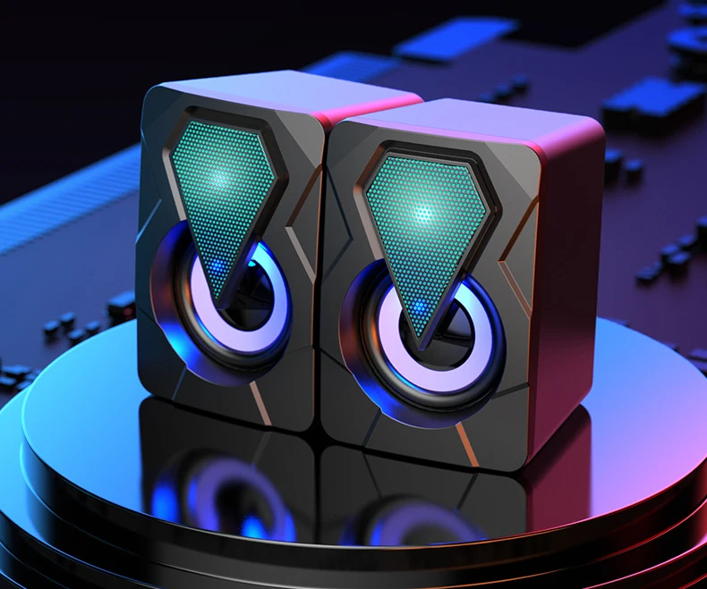 Usb Wired Rgb Colorful Lighting Effect X2 Computer Speakers For