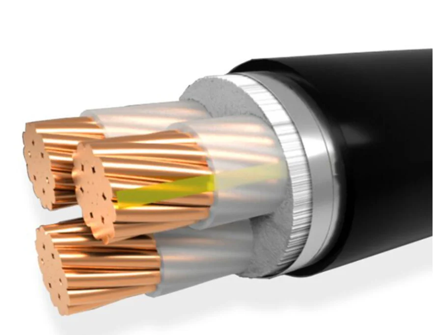 3 lõi đồng xlpe cách điện nhiệt độ cao chống ăn mòn thép bọc thép Băng ngầm cáp điện u1000 r2v rvfv