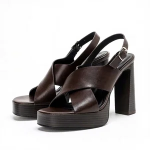 4310-1Factory Wholesale Summer Platform Heeled Sandals Fashionable Open Toe Thick High-heeled Sandals Women Heels Shoes