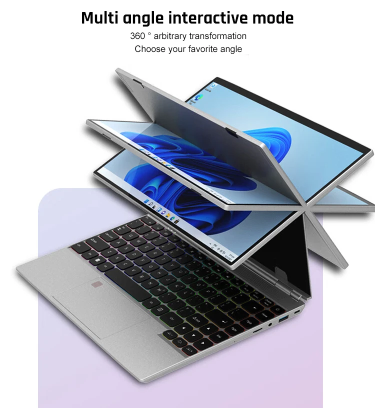 14 Inch 180 Degree Lying Flat Laptop Studio Four in One Four Sided ...
