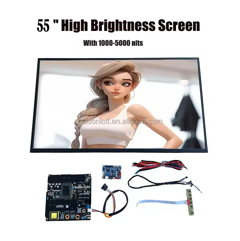 3000 nits high brightness lcd monitor  55  inch  for Outdoor display  use for Bus stop signs and outdoor advertising machines manufacture