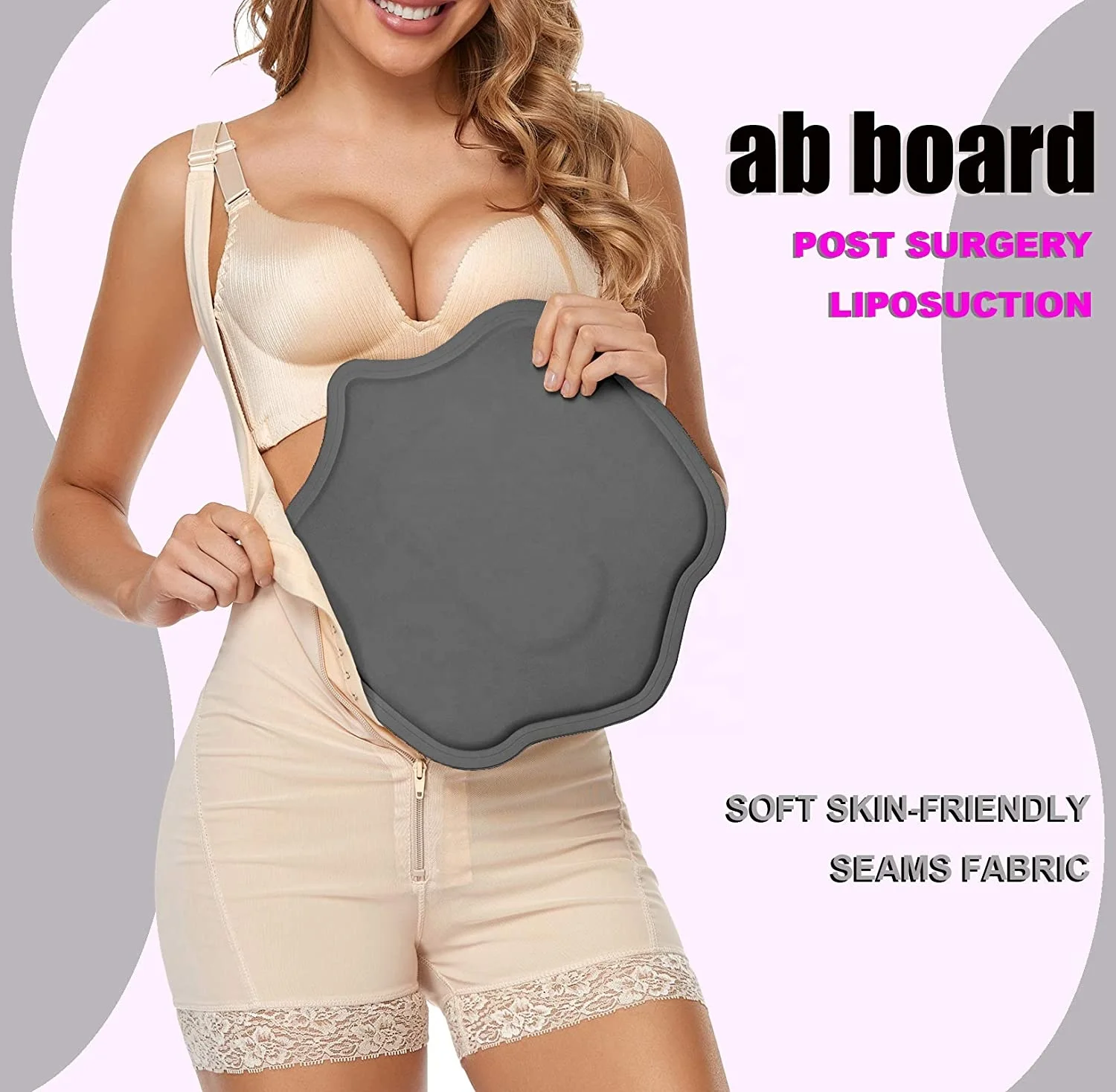 Planche Abdominale Post-chirurgie - Compression Pour Lipo, Abdominoplastie, Récupération, Taille 28x25 Cm