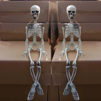 Halloween Decorations Plastic Life Size Full Body Realistic Gear Human Skeleton