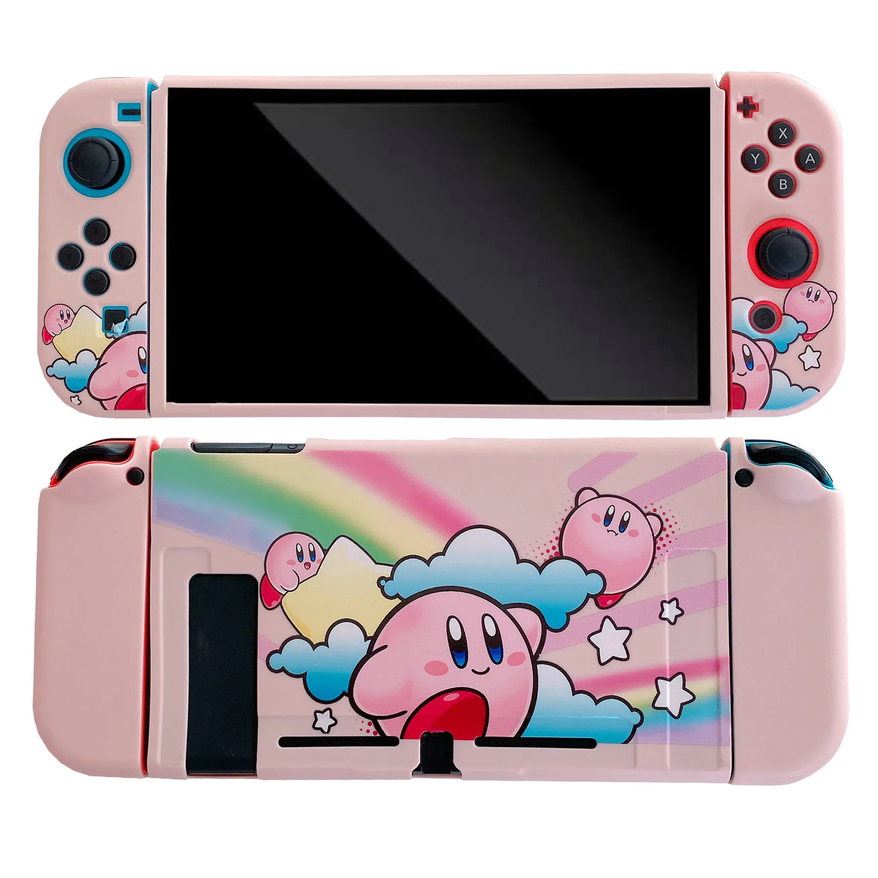 Wholesale For Nintendo Switch Case Lovely Cartoon Kirby Rainbow Anti-Fall  TPU Case for NS Game Console Grip Accessories Detachable Shell From  