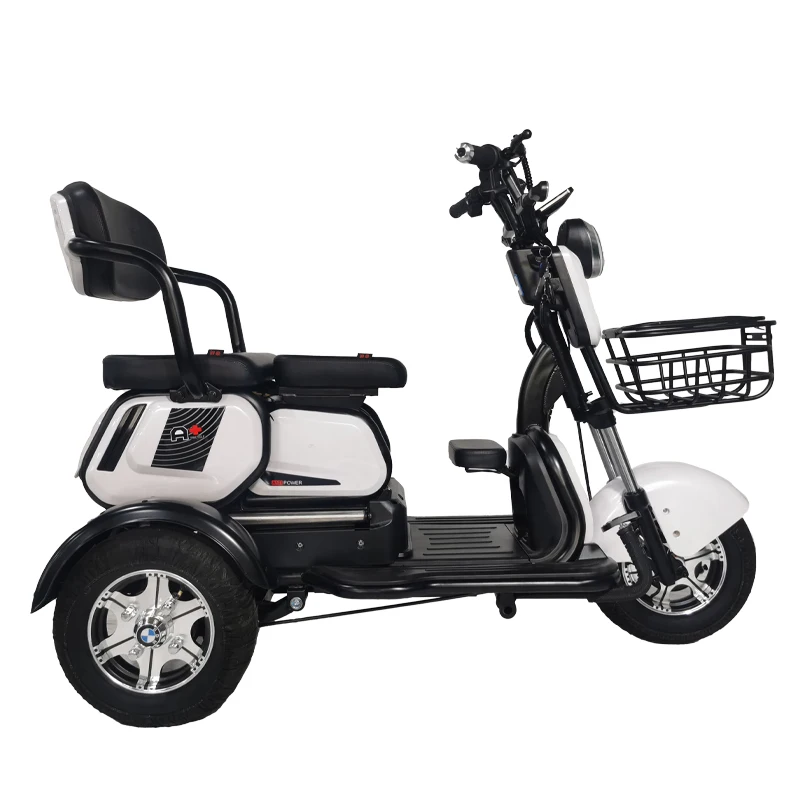 電動トライク48V 350W/500W電動三輪車3輪カーゴバイク大人用LEDライト