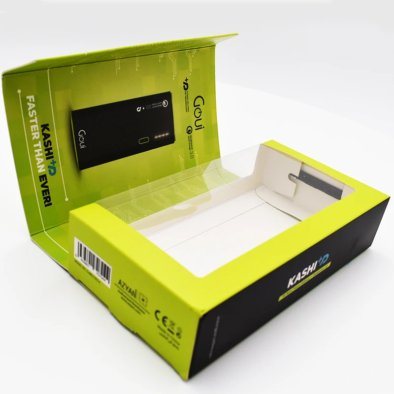 Custom Magnetic Hanger Paper Packaging Boxes for Power Bank Smart Electronic Portable Charger Cable Embossing Printing Handling