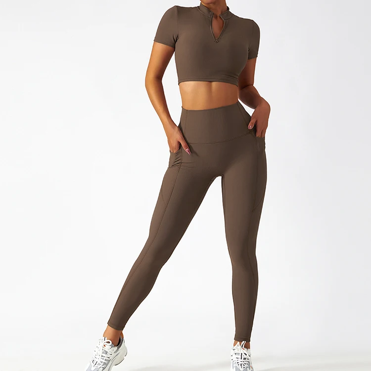 Crop Top Hot Tight Yoga Pants Hot Yoga Clothing Suit Women Gym