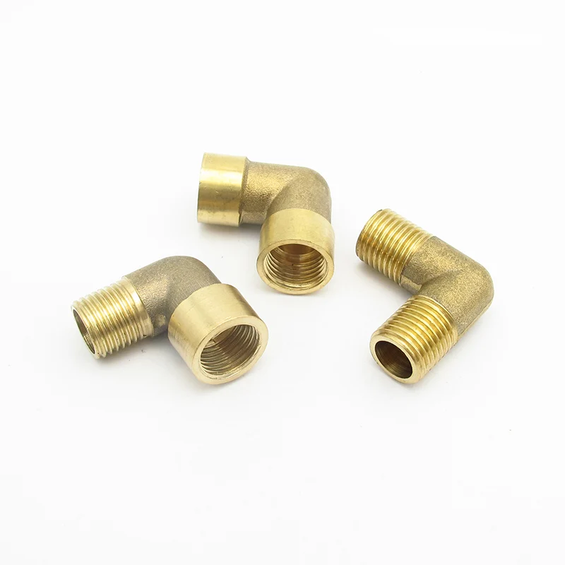 10 Brass 1/8" BSP Male to Female Elbow Pipe Fitting Fuel Water Hose Connector 