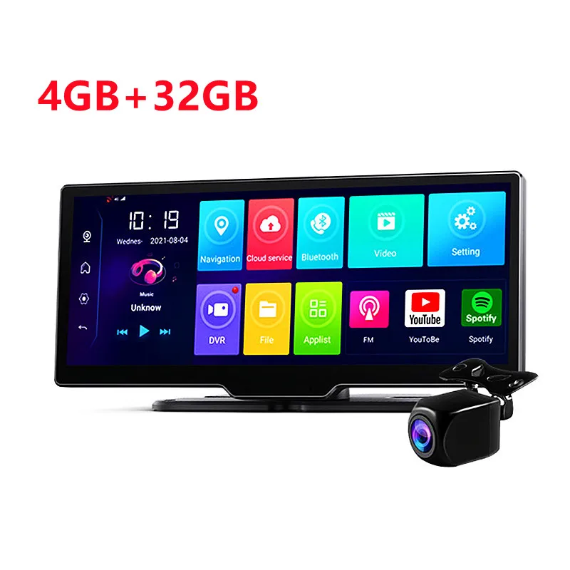 10 inch Touch Screen 1080P HD Dual Lens 4G WiFi Android 8.1 GPS Navigation  ADAS Car DVR Rearview Mirror Camera Video Recorder Dash Cam Wholesale