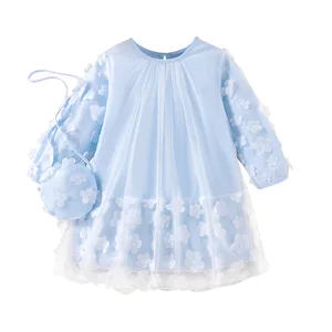 Girls Summer Dress Ruffles Striped Breathable Short Sleeves ODM Customized Color