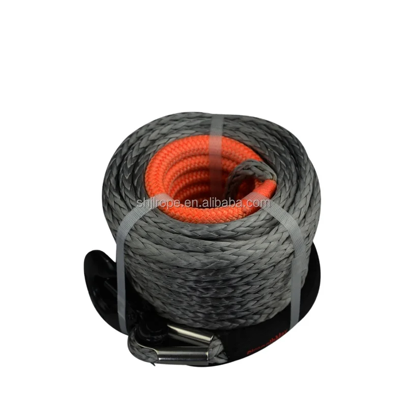 JINLI with Hook Grey Color 27000lbs 12mm 30m Winch Rope Synthetic