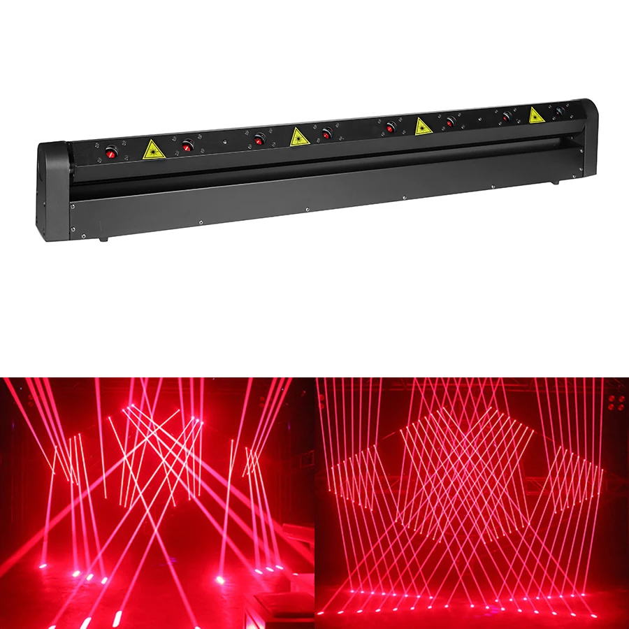 Luce laser a scansione a fascio di luce a testa mobile a 8 occhi, 500 MW, illuminazione laser rossa per club, DJ, discoteca, bar, palcoscenici_voghion.com