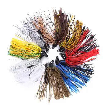Cheery 10g Metal Skirt Lure Sinking Artificial Hard Bait Jig Head with Hooks for Sea Bass Bass Marlin-Freshwater Bottom Fishing – Metal Jig – view 2