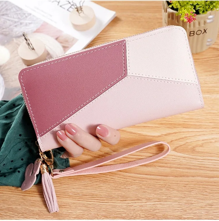 Wholesale New design Weave pattern wallet fashion PU ladies wallet zero  wallet large capacity mobile phone bag From m.