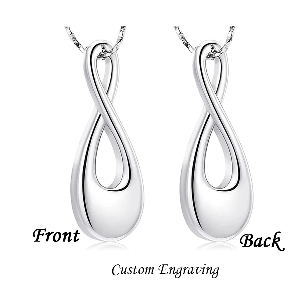 Personalized Tear Drop Cremation Urn Necklace for Ashes Always in My Heart Memory Necklace Jewelry Gift for Men and Women