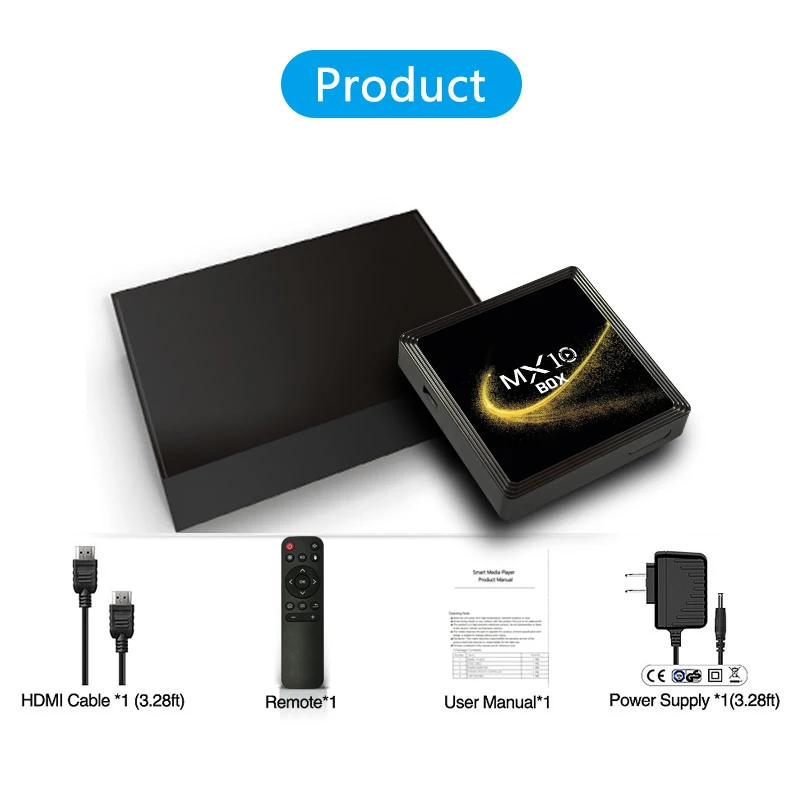 MX10 Smart TV Box 2.4G&5.8Dual WIFI BT Media Player Android 10.0 Feeling Game Voice Assistant 3D Movie 4K Youtube TV Box