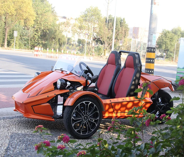 Three Wheels Orange Drive Motorcycle - High Speed Ztr Trike