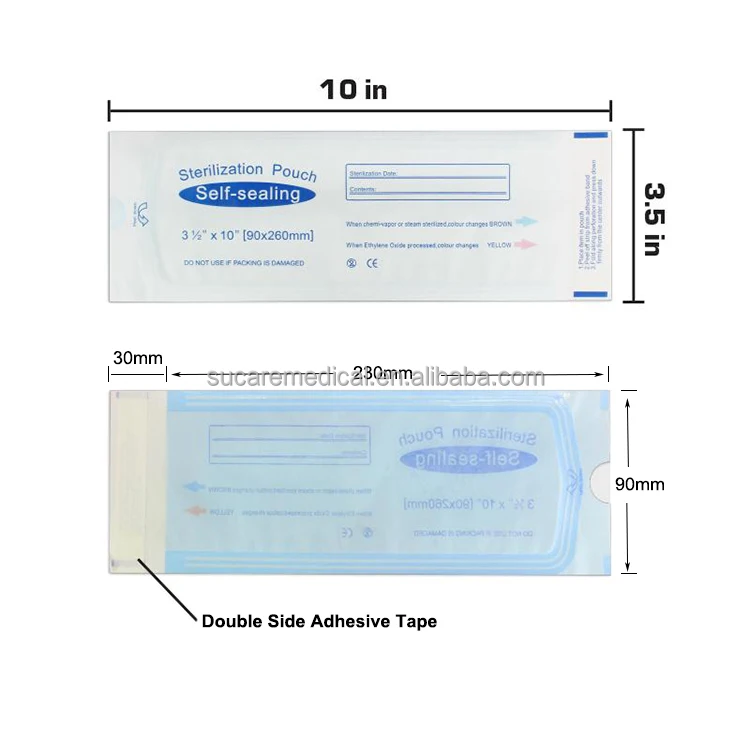 Artrylin 100Pcs Disposable Self-Kraft Paper Cleaning Bags Sealing Sterilizer Pouches Nail Tool Dry Heat Autoclave Nail Tools Sterilizer Bags Dentist