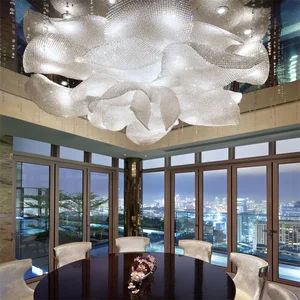 ECOJAS Custom Hotel Lighting Project Big Custom Large Lobby Luxury Crystal Chandelier Pendant Lights Lustre De Hotel