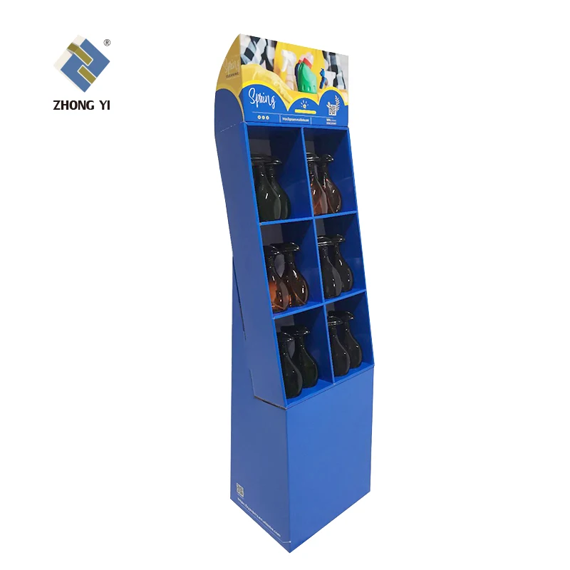 Custom Retail Pos Cardboard Product Floor Display Rack Corrugated Cardboard Display Stand Shelf