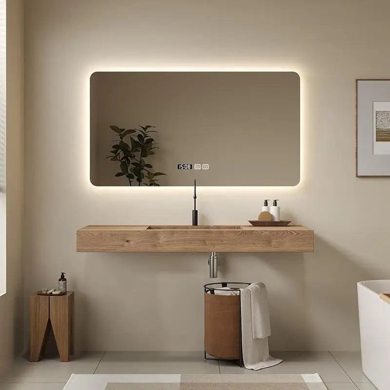 product rock slab transparent glass bottom bathroom fluted cabinet combination light luxury high end customization textured vanity-6