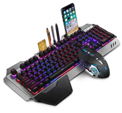 Ancrue Gaming Design Wireless Keyboard and Mouse Combo Set LED for Laptop Computer Gamer