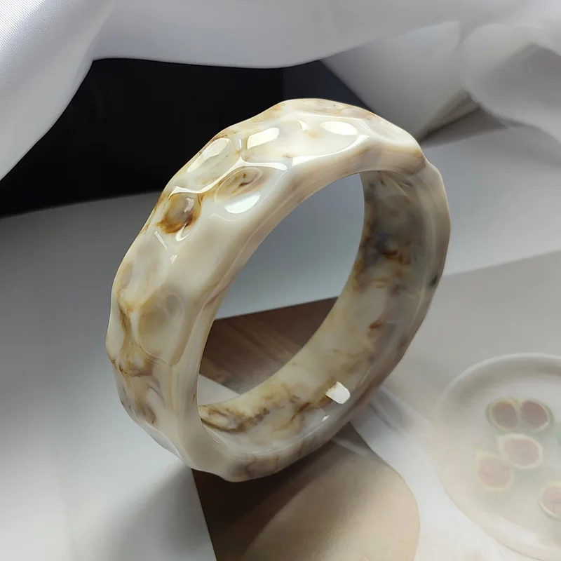 Bracciali Bangle in resina di marmo irregolare Fine moda gioielli in stile francese