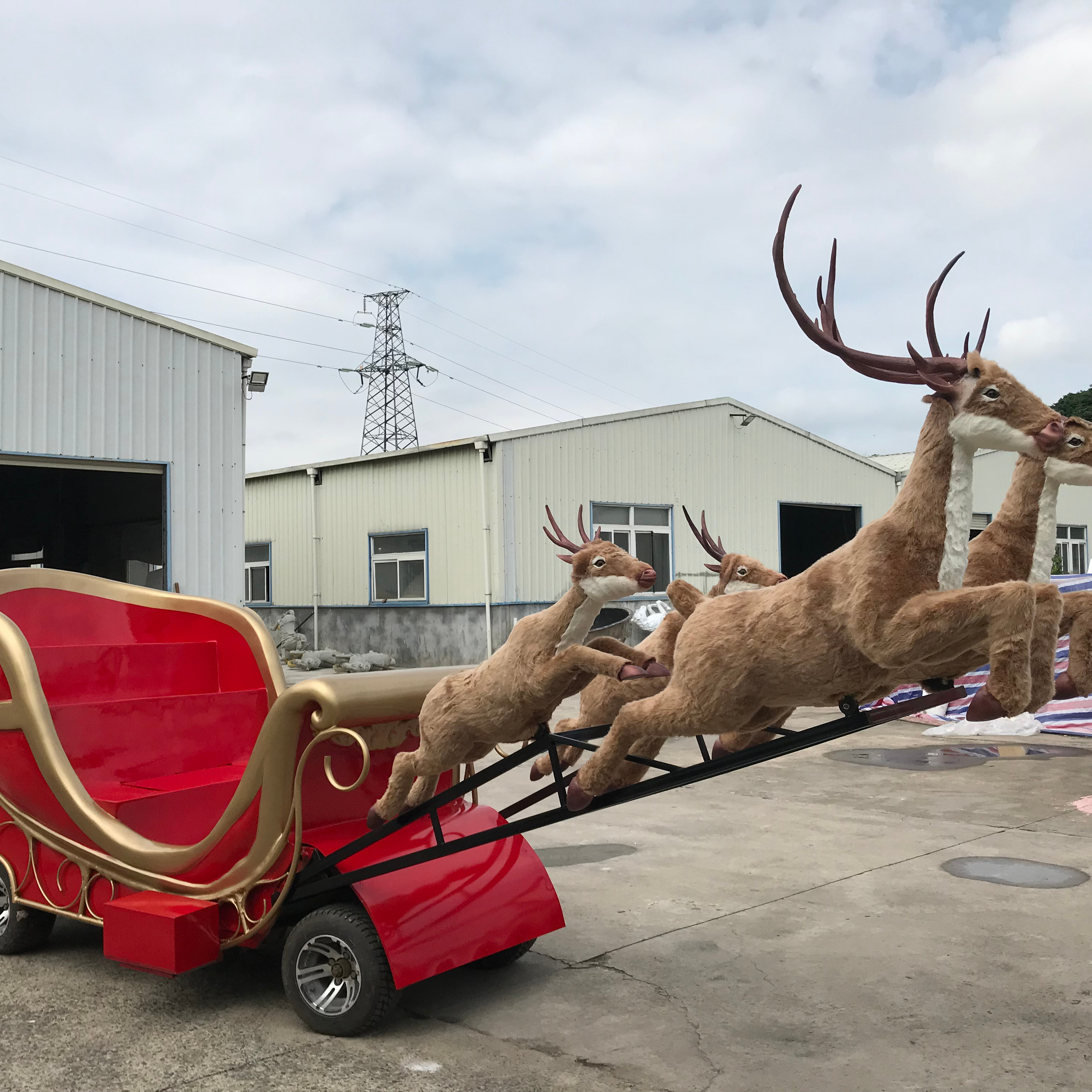 Christmas Life Size Santa Sleigh - Outdoor Decor Figurine