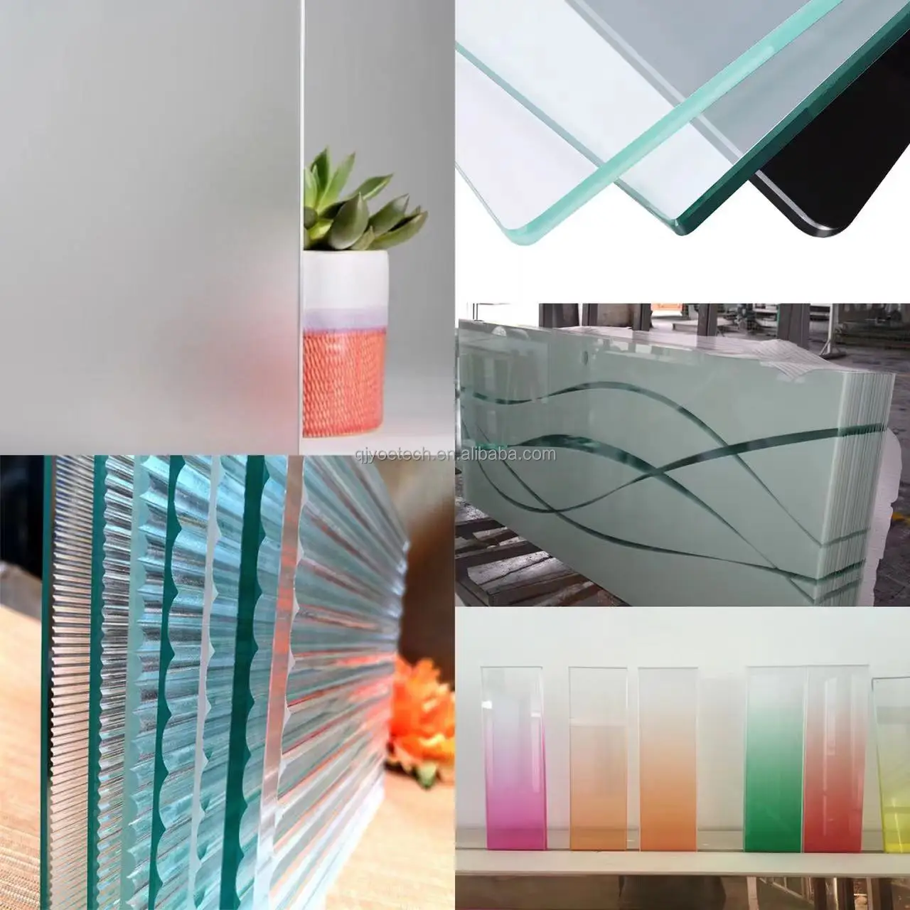 Clear Tempered Glass for Frameless Shower Doors Industrial Decorative Hollow Structure Bathrooms