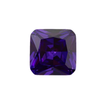 Loose Gemstone Wholesale CZ 10*10mm Square Shape Purple Color Cubic Zirconia Stone for Ring Making