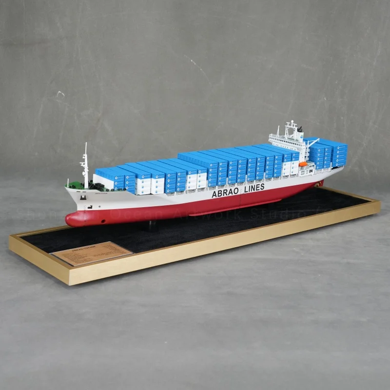 【LAC】Custom Made 65cm LINES Workmanship Cargo Ship Model High Quality Container Ship Model for Business Gift