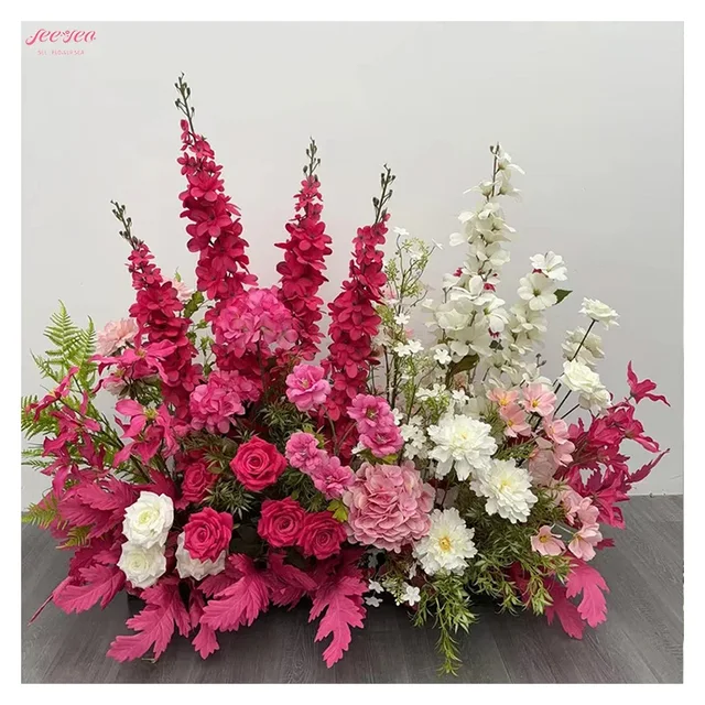 Customize Wholesale Interior Backdrop Decoration Artificial Flower Rows Home Wedding Centerpieces DIY Flowers Balls Decoration.