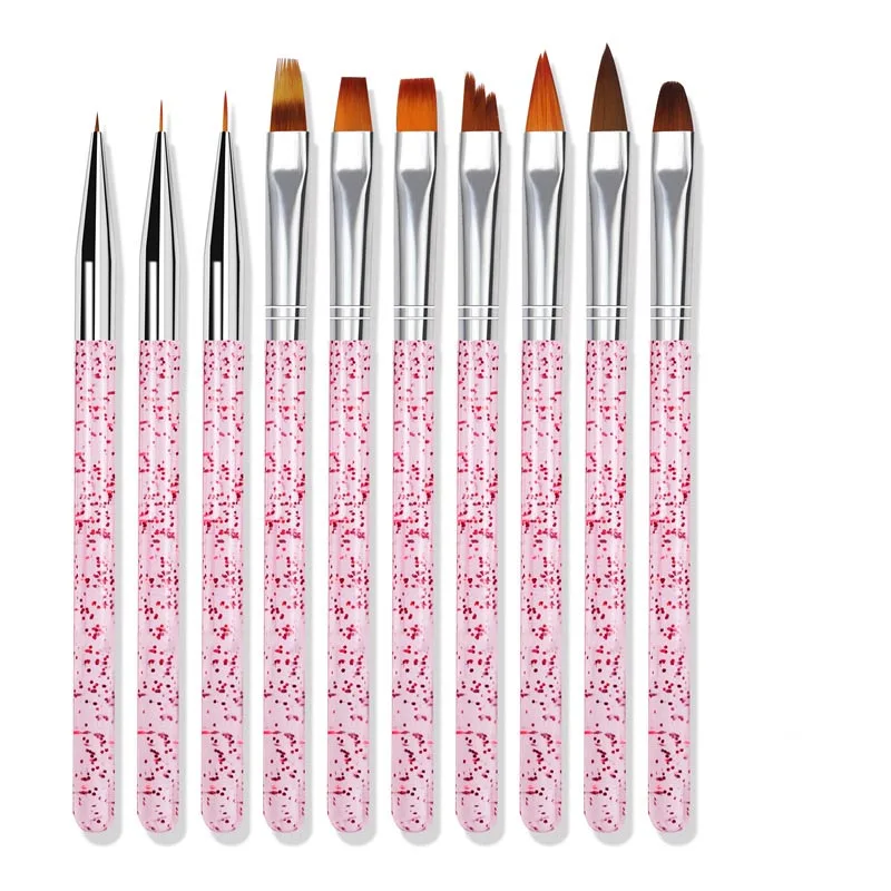 10pcs/set nail brushes for acrylic application 7pcs nail