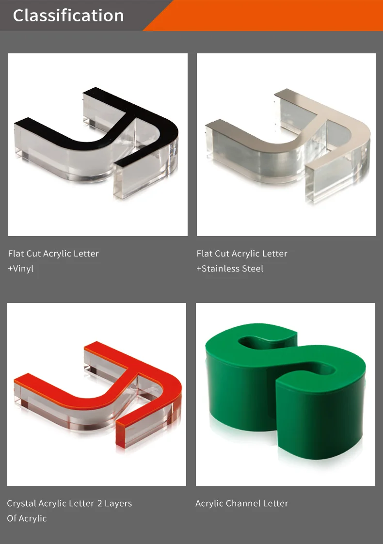 Customized Laser Cutting Acrylic Alphabet Letters Flat Cut Acrylic